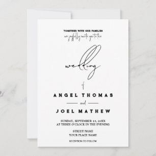 Custom backside PHOTO wordingWeddingInvitationCard Invitation