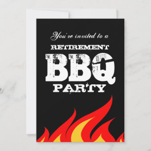 Custom backyard BBQ retirement party invitations