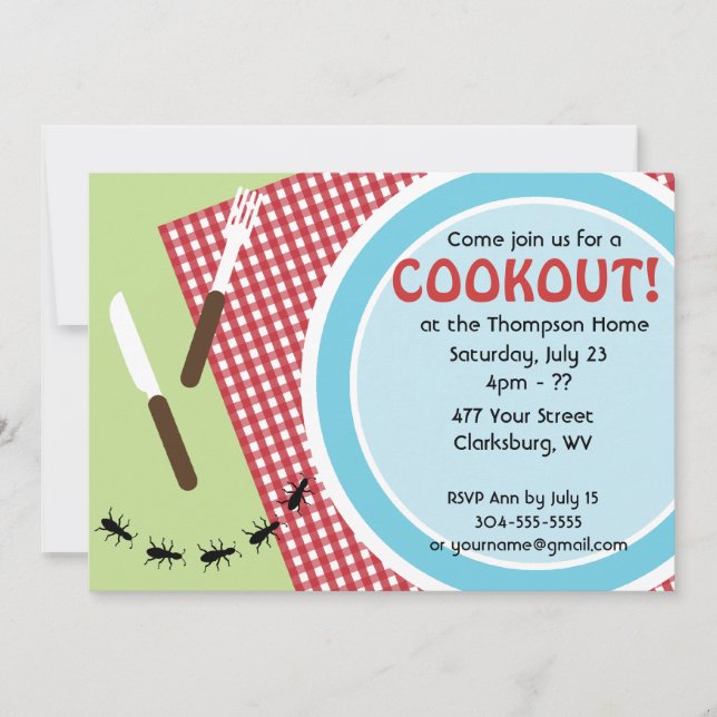 Custom Backyard Cookout Invitation (Front)