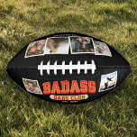 Custom Badass Dad Club Retro Cool Photo Collage American Football<br><div class="desc">Join the Badass Dad Club with this cool football! Trendy photo collage design for a fun Father's Day gift. Cheers to awesome dads!</div>
