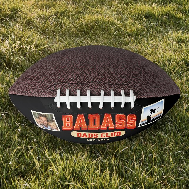 Custom Badass Dad Club Retro Cool Photo Collage American Football (Creator Uploaded)