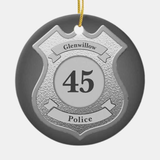 Custom Badge Ceramic Tree Decoration (Front)