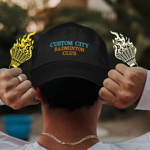 Custom Badminton Club Gift for Team and City Fans Embroidered Hat