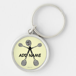 Custom Badminton Star Key Ring