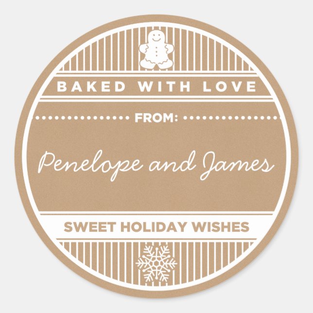 Custom Baked With Love Stickers (Front)