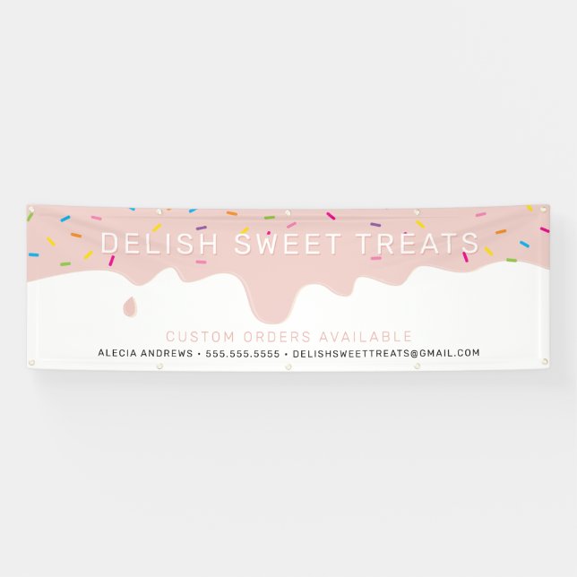 CUSTOM Baker Frosting colourful sprinkles blush Banner (Horizontal)