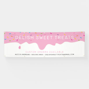 CUSTOM Baker Frosting Drip colourful sprinkles Ban Banner