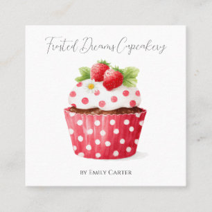 Custom Bakery Business Card Strawberry Design