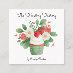 Custom Bakery Business Card Strawberry Design