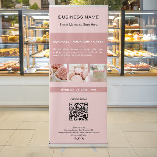 Custom Bakery Business QR Code  Retractable Banner