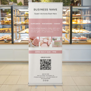 Custom Bakery Business QR Code Retractable Banner