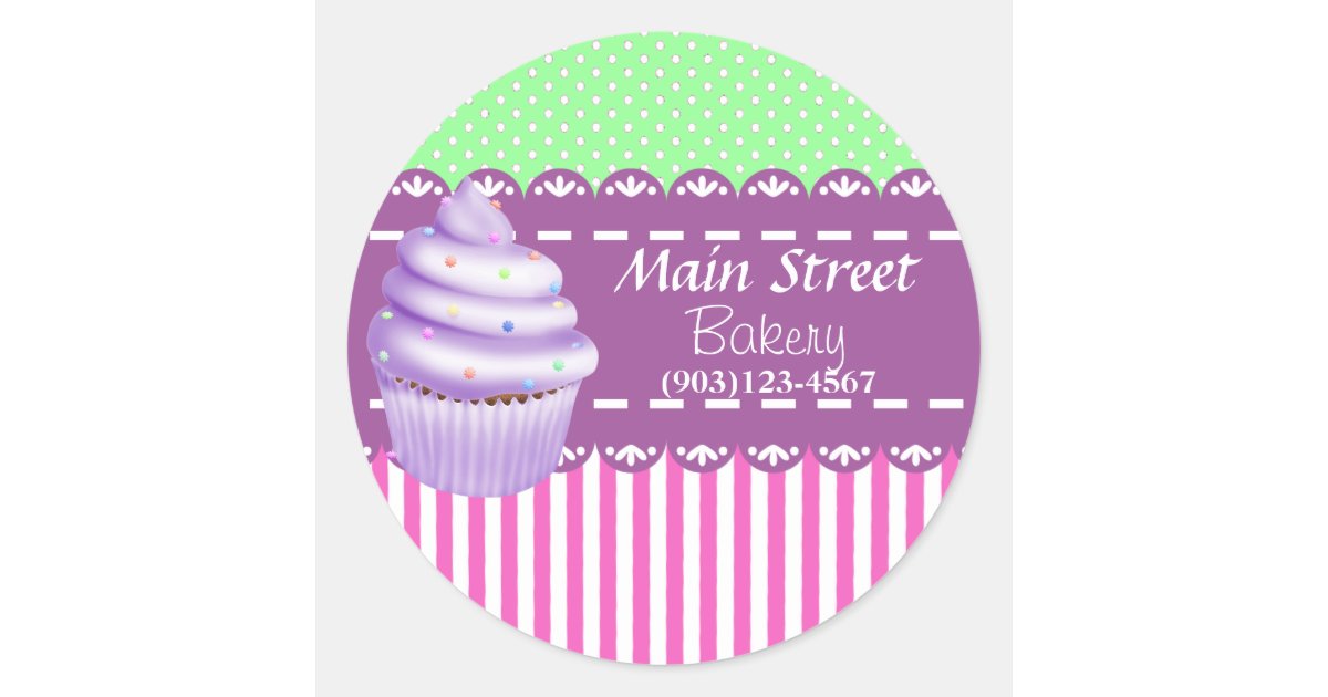 Custom Bakery Business Stickers | Zazzle