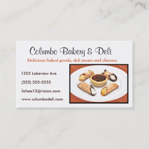 Custom Bakery, Deli or Cafe Business Card