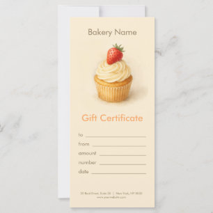 Custom Bakery Gift Certificate