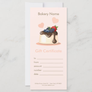 Custom Bakery Gift Certificate