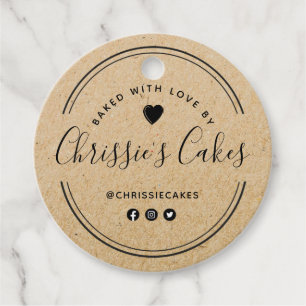 custom bakery kraft lettering favour tags