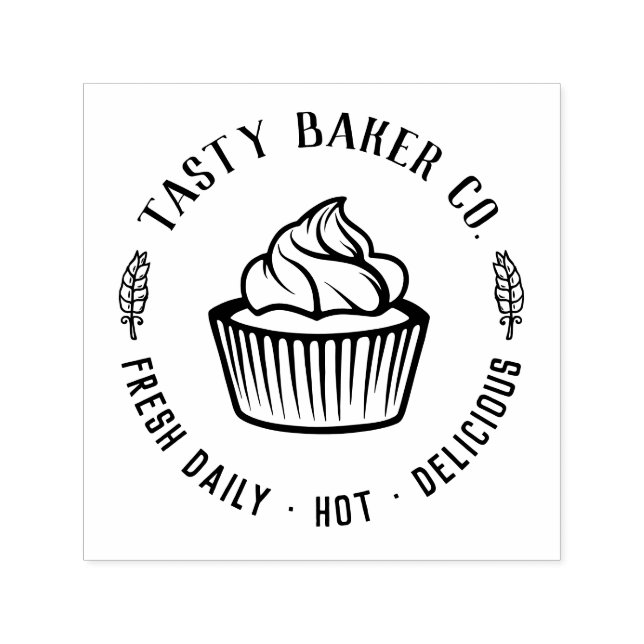 Custom Bakery Logo | Homemade Small Business Brand Self-inking Stamp (Design)