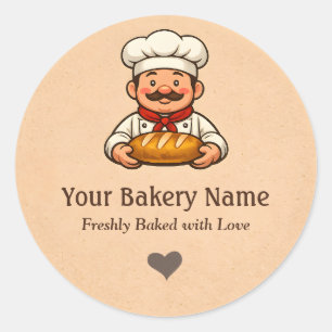 Custom Bakery logo Sticker - Chef Bread Logo