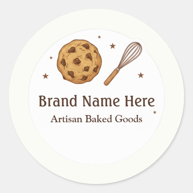 Custom Bakery logo Sticker - Cookie & Whisk deisgn (Front)