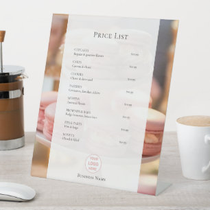 Custom Bakery Price List Menu Pedestal Sign