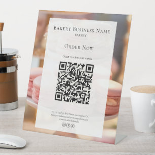 Custom Bakery Scan Menu QR Pedestal Sign