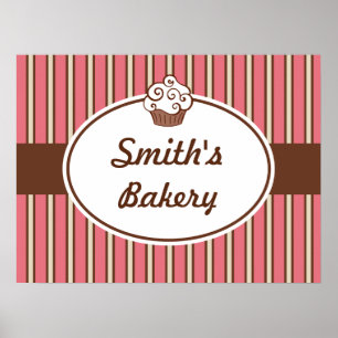 Custom Bakery Stripes Sign