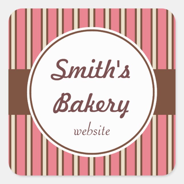 Custom Bakery Stripes Stickers (Front)