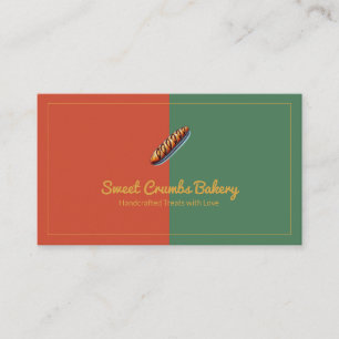 Custom Bakery Terracotta, Green, Mustard Yellow Business Card