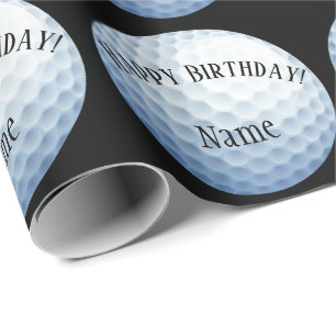 Custom Baller Golf Name Happy Birthday Wrapping Paper