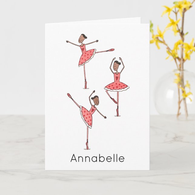 Custom Ballerina Birthday  Card (Yellow Flower)