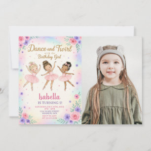 Custom Ballerina Birthday Party Invitation