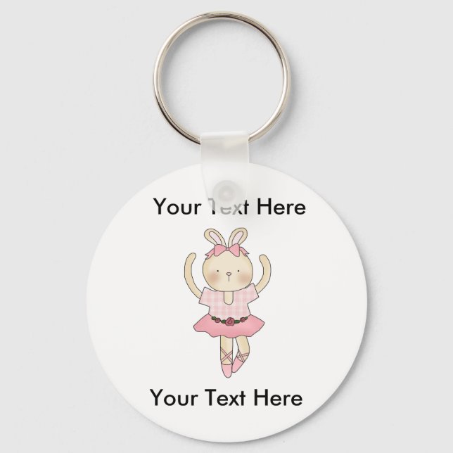 Custom Ballerina Bunny Keychain (Front)