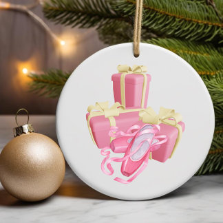 Custom Ballerina Dancer, personalized pointe shoe Ceramic Tree Decoration