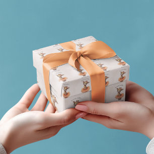 Custom Ballerina Giraffe Tutu Baby Girl Shower Wrapping Paper