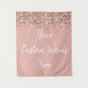 Custom Ballet & Rose Gold Personalized Photo Booth Tapestry
