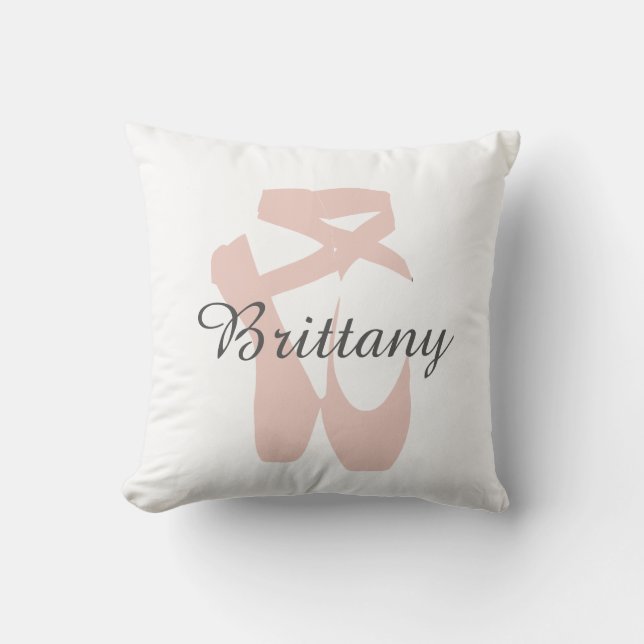 Custom Ballet Slipper Ballerina Dance Centre Name Cushion (Front)