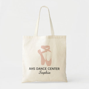 Custom Ballet Slipper Ballerina Dancer Centre Name Tote Bag