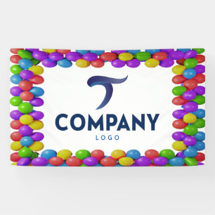 Custom Balloon Border Company Banner Add Your Logo