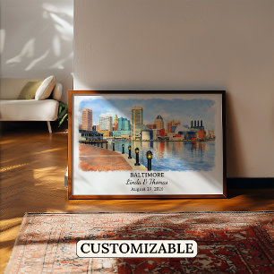 Custom Baltimore Wall Art, Maryland Poster