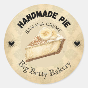 Custom Banana Cream Pie Labels Personalised Bake