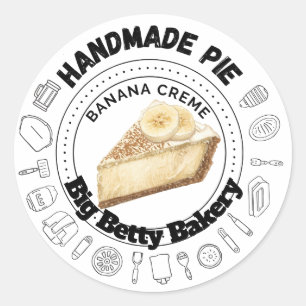Custom Banana Cream Pie Labels Personalised Bake