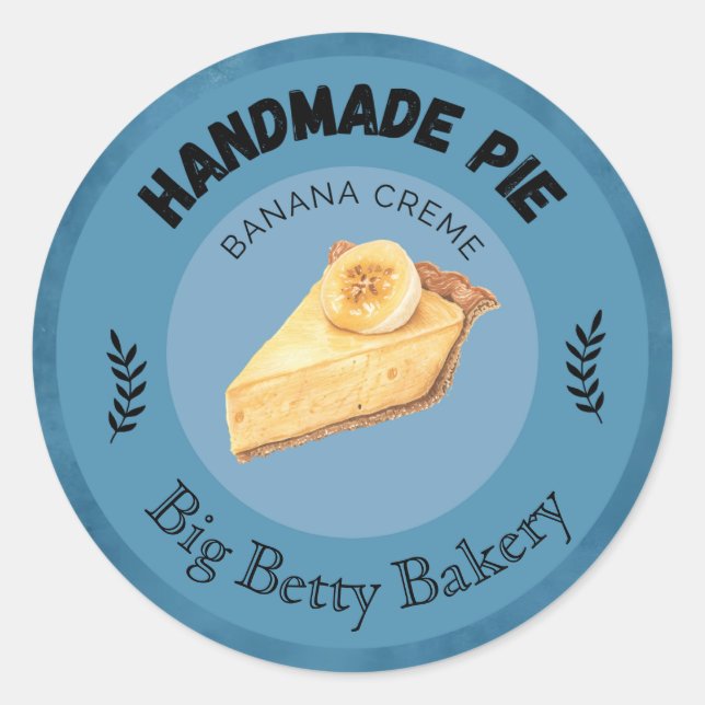 Custom Banana Cream Pie Labels | Personalised Bake (Front)