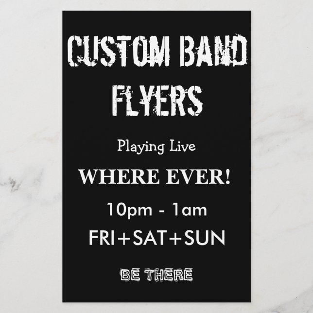 Custom Band Black White Flyer (Front)
