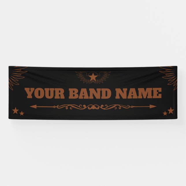 Custom Band Merch Country Western Music Rock Gig Banner (Horizontal)
