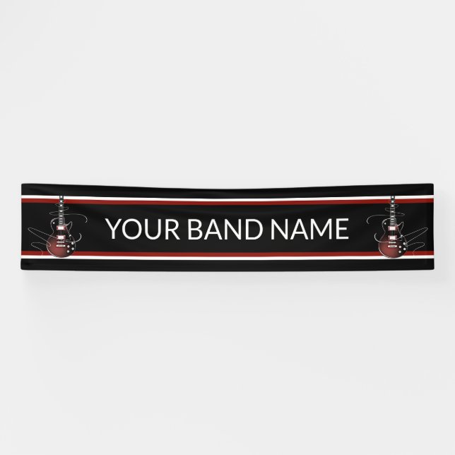Custom Band Merch Guitar Rock Music Festival Gig Banner (Horizontal)