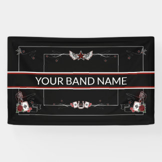 Custom Band Merch Rockabilly Music Tattoo Banner 