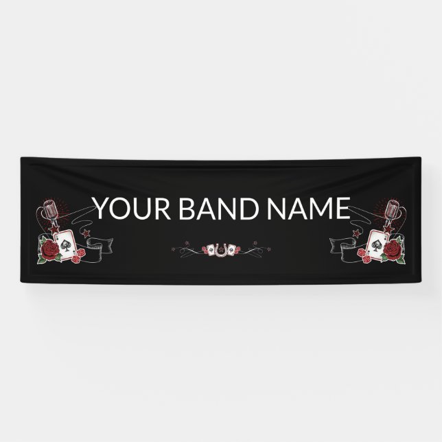 Custom Band Merch Rockabilly Tattoo Vinyl Banner (Horizontal)