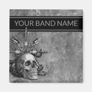 Custom Band Merch Skull Heavy Metal Rock Music Mag Magnet