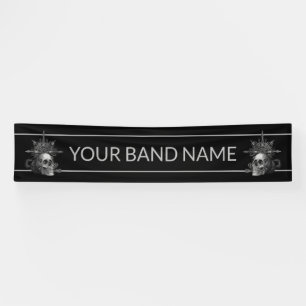 Custom Band Merch Skull Metal Rock Show Music Gig Banner
