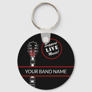 Custom Band Merch Support Live Music Guitar Rock Key Ring